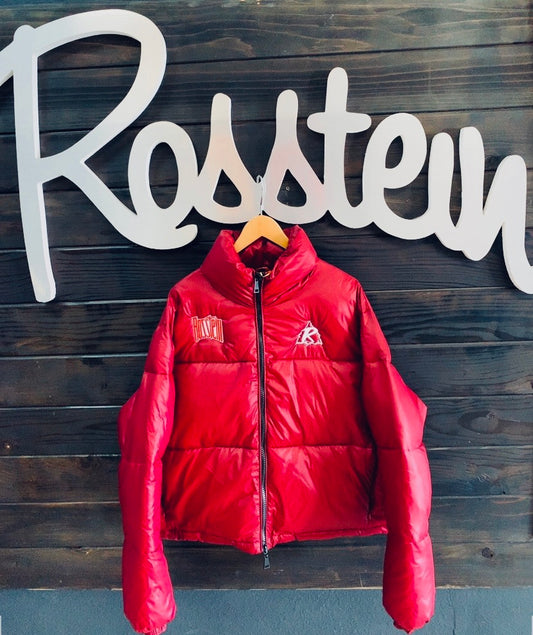 Brick red puffy coat