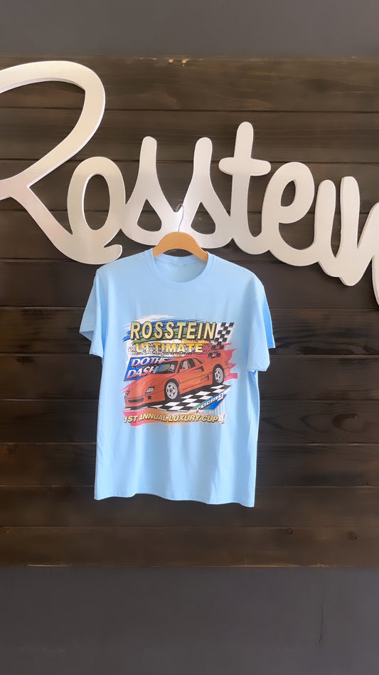 Vo blue race tee shirt