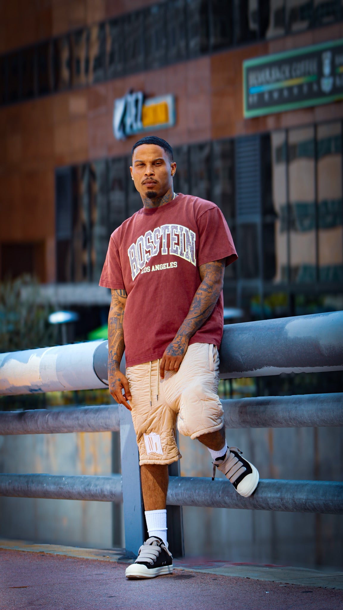Brick studded tee