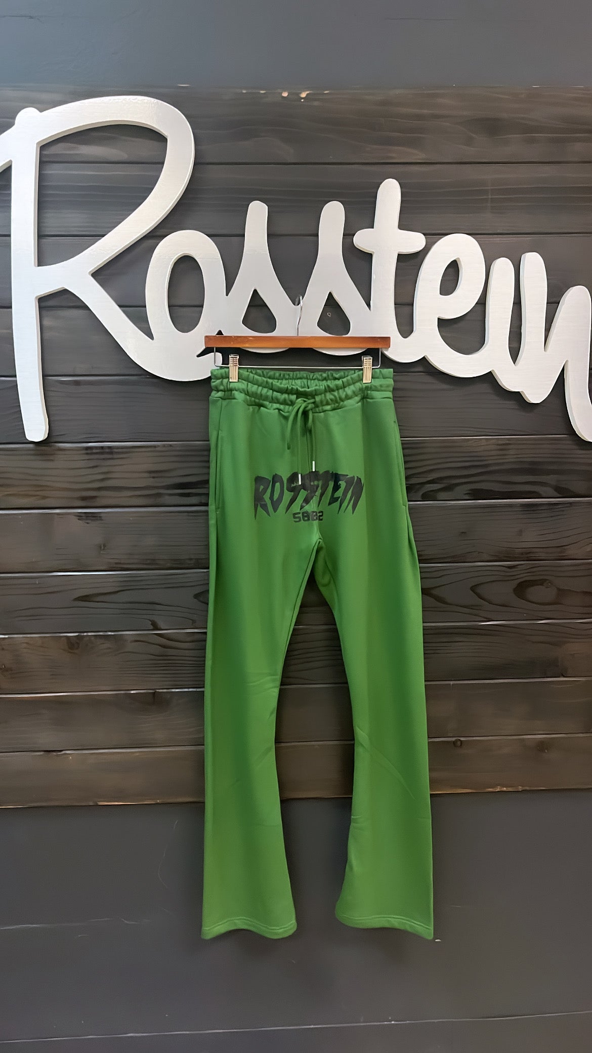 Green stacked sweats