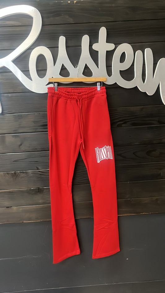 Red stacked sweats